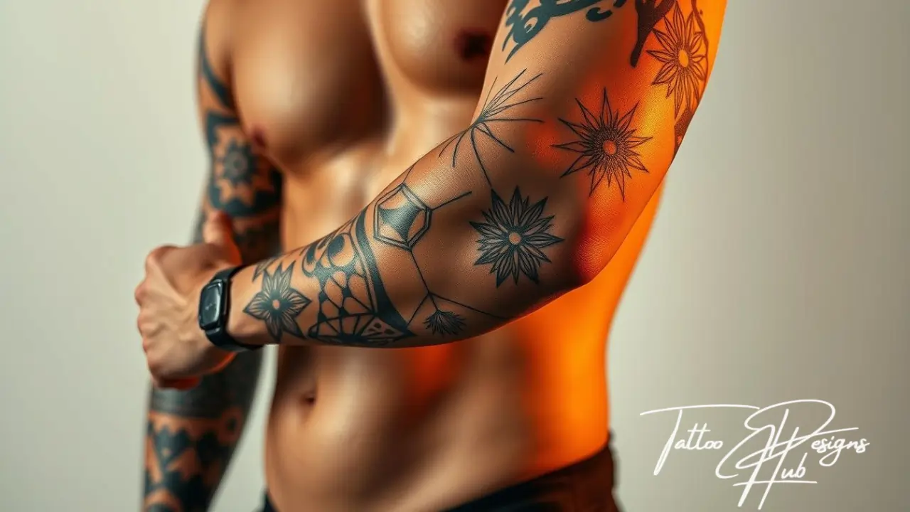 Stylish black and grey angel tattoo design on men’s arm with shading and symbolism