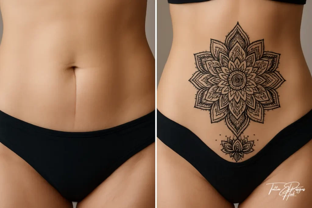 Their symmetry is perfect for covering large scars, such as those from C-sections or back surgeries. They symbolize harmony and inner balance.