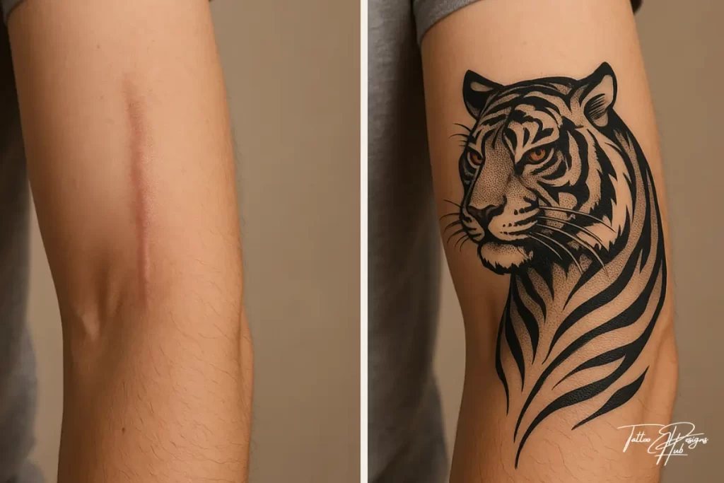 Tigers, birds, snakes, or elephants — animal tattoos offer bold coverage and emotional symbolism like strength, protection, or transformation.